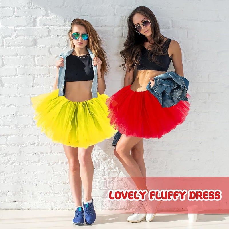 Fynnsure Tutu Skirts for Women 5 Layered Tutu 80s Outfit Adult Halloween Costume Women Tulle Skirt Puffy Skirts Dance Skirt - Image 5